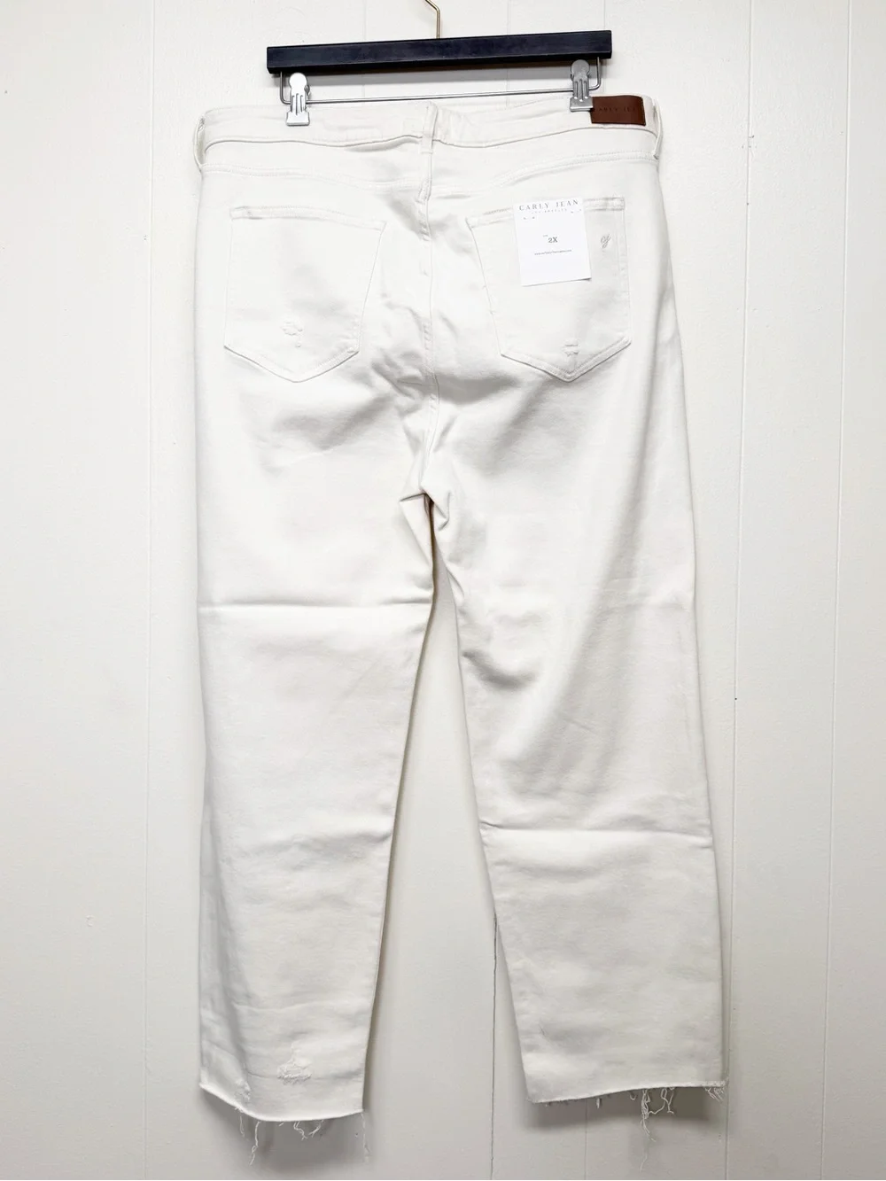 NEW CARLY JEAN LOS ANGELES CJLA Chrissy Straight Distressed Sea Salt Jeans 2X